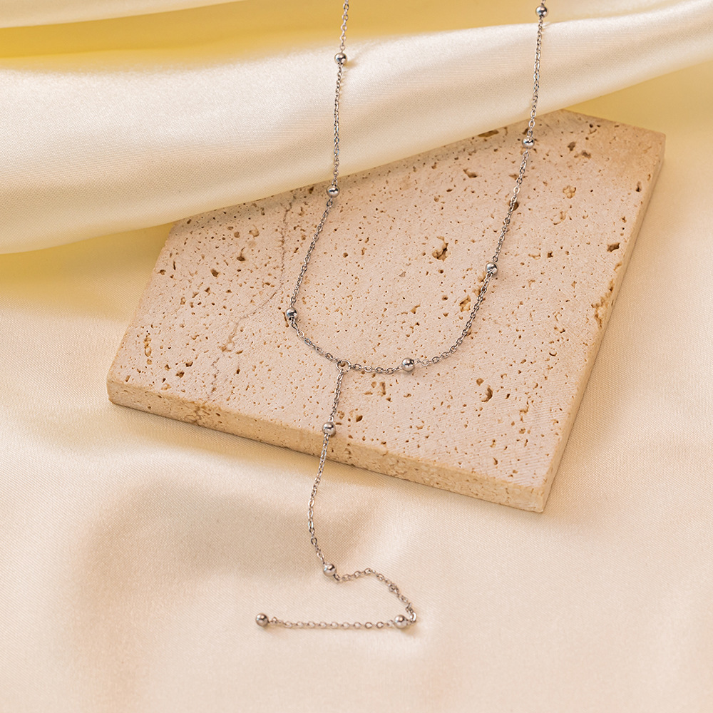 Fashionable 18K Gold Plated Bead Chain Necklace with Pendant